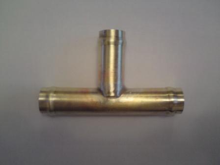 Brass pipe T piece connector tube for 16mm ID hose